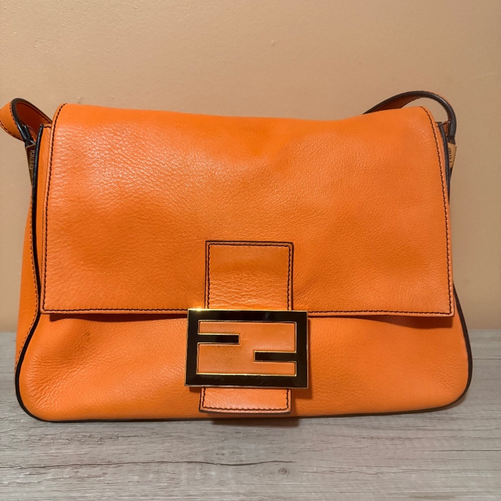 FENDI MMamma baguette leather handbag